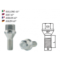 10 Bulloni e dadi per ruote- bullone conico 12x1,25 chiave 17,lunghezza 30 mm-.