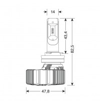 12V-24V Halo Led Serie 4 Fit-Master - H8-H9-H11-H16, 25W -6500K-4500lm,coppia