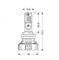 12V-24V Halo Led Serie 7 Compact -H8-H9-H11-H16,36V -6500K-6000lm,2 lampade 