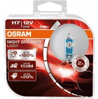 2X LAMPADE OSRAM H7 NIGHT BREAKER LASER 12V-55W, +150% CONF. 2 PEZZI PACK RIGIDO