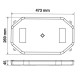 Barra lampeggiante di segnalazione arancione a 64 led, 10/30V - Base magnetica