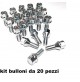 Bulloni e dadi ruote bullone PIATTO,PEUGEOT CITROEN M12X1.25-36mm L,CH 17,16 PZ.