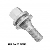 Bulloni e dadi ruote bullone PIATTO,PEUGEOT CITROEN M12X1.25-L 46mm,CH 17,20 PZ.