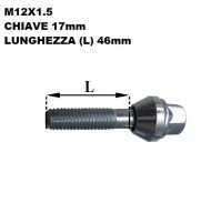 Bulloni ruota autocentrante per variazione interasse M12x1.5,chiave 17 L.46mm,10