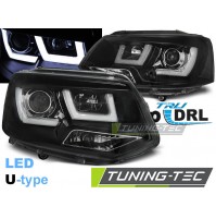 FARI ANTERIORI LUCI DIURNE A LED U-TYPE,VOLKSWAGEN T5 2009-2015, BLACK