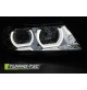 FARI ANTERIORI U-LED LIGHT ANGEL EYES 3D CHROME BMW E90/E91 03.05-08.08 