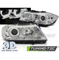 FARI ANTERIORI U-LED LIGHT ANGEL EYES 3D CHROME BMW E90/E91 03.05-08.08 