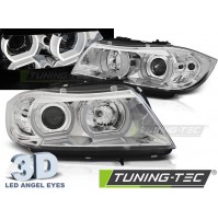 FARI ANTERIORI U-LED LIGHT ANGEL EYES 3D CHROME BMW E90/E91 03.05-08.08 