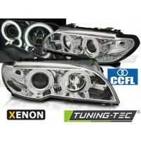 FARI ANTERIORI XENON ANGEL EYES 3D CHROME BMW E46 04.03-06 COUPE CABRIO 