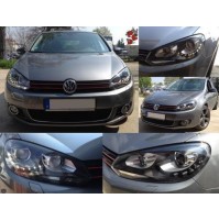 FARI FANALI ANTERIORI A LED GOLF VI 6,GTI LOOK CON LED, LENTICOLARE