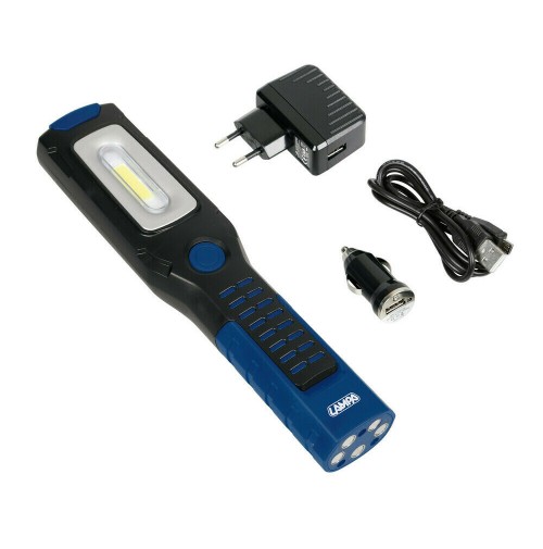 Lampada da lavoro ricaricabile a LED COB con torcia,12/24/230V GL