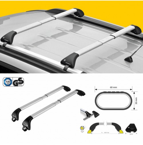 NORDRIVE SNAP ALU Barre Portatutto Portapacchi Tetto Auto per VOLVO V90 -  2016+.