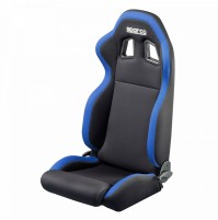 SEDILE SPORTIVO ANATOMICO SPARCO NERO/BLU IN TESSUTO,UNIVERSALE RECLINABILE