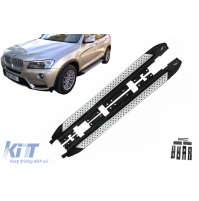 SET PEDANE SOTTOPORTA BMW X3 F25 (2011-2017)- acciaio+alluminio+pcv antiscivolo