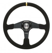 VOLANTE SPORTIVO SIMONI RACING DEFENDER CAMOSCIO NERO DIAMETRO 380mm FLAT