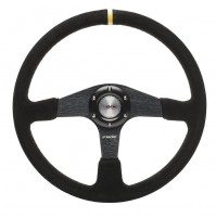 VOLANTE SPORTIVO SIMONI RACING DEFENDER CAMOSCIO NERO DIAMETRO 380mm FLAT