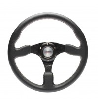 VOLANTE SPORTIVO SIMONI RACING DEFENDER ECOPELLE NERO DIAMETRO 350mm FLAT