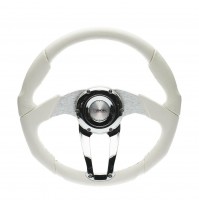 VOLANTE SPORTIVO SIMONI RACING DRAG PELLE BIANCA DIAMETRO 350mm 