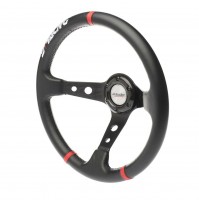 VOLANTE SPORTIVO SIMONI RACING GRAVEL POLIURETANO NERO INS.ROSSI DIAMETRO 350mm