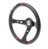 VOLANTE SPORTIVO SIMONI RACING GRAVEL POLIURETANO NERO INS.ROSSI DIAMETRO 350mm