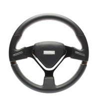 VOLANTE SPORTIVO SIMONI RACING MONTECARLO ECOPELLE NERA+FORATA DIAMETRO 350mm