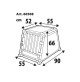 trasportino in alluminio per il trasporto di animali in auto: 55x90xh66 box cani